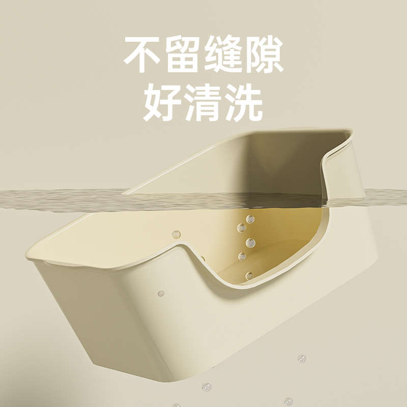 巨型浴缸式猫砂盆超大号开放式防外溅矮脚猫幼猫屎盆子防臭猫厕所