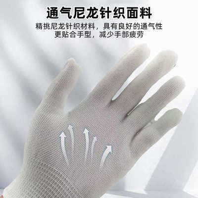 线手套批发工地上用干活久磨止滑通气尼龙棉纱线手套防护劳保手套