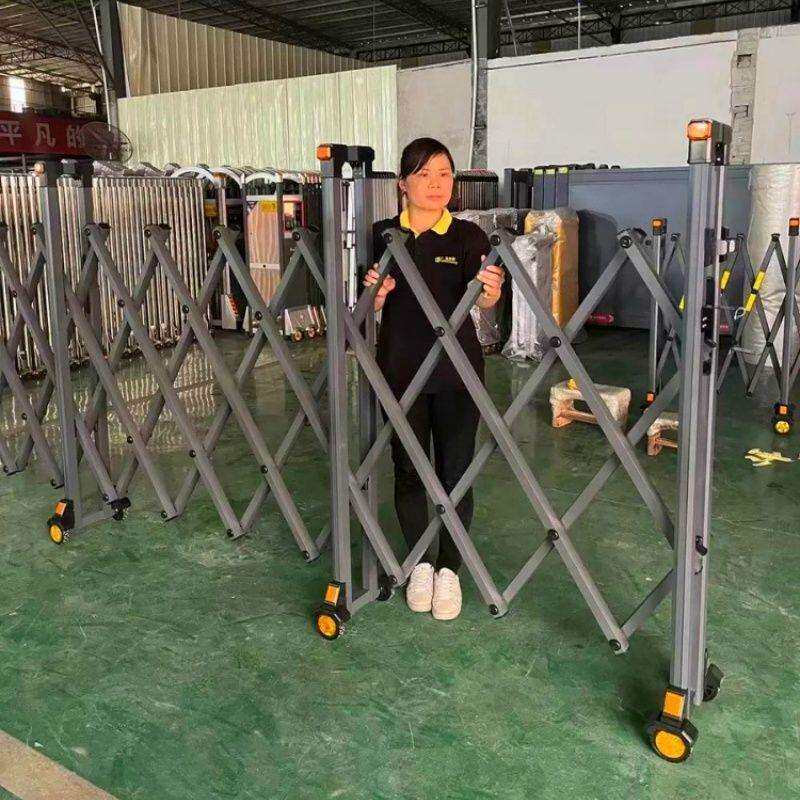 手动推拉伸缩门加厚移动装修护栏路障折叠围栏家用不锈钢推拉门