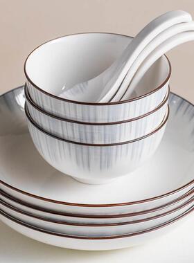 pure white round plates Dinner plate home cerami bowl 盘子