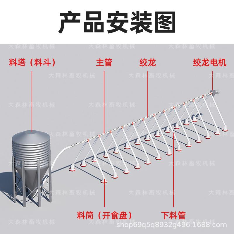 养鸡全自动化喂食器蛟龙设备机器水线料槽料盘养殖场绞龙料线蛋鸡