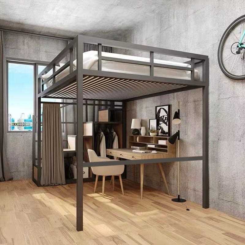 北欧上下层高架床 家用复式经济型铁架床 公寓酒店省空间铁艺床