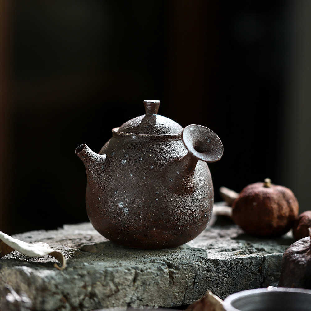 陶晴壶短先生粗把日式急须烧色泥老壶侧岩柴和茶壶茶具功夫风手工