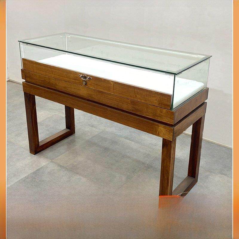 实木珠宝首饰展示柜文玩玉器银饰样品玻璃展示柜产品博物馆展示柜