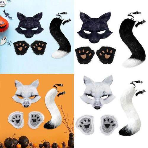 Therian Mask and Tail Fancy Dress up Accessories