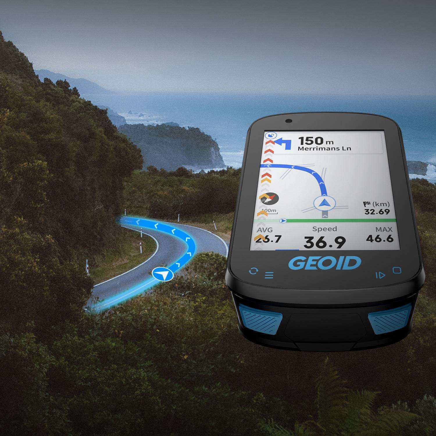 Geoid CC600 极遨 600 彩屏英文智能骑行码表速度里程表箭头导航