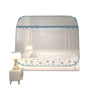 新款免安装蒙古包蚊帐1米5床家用免防摔1.2m折叠1米8加密防蚊