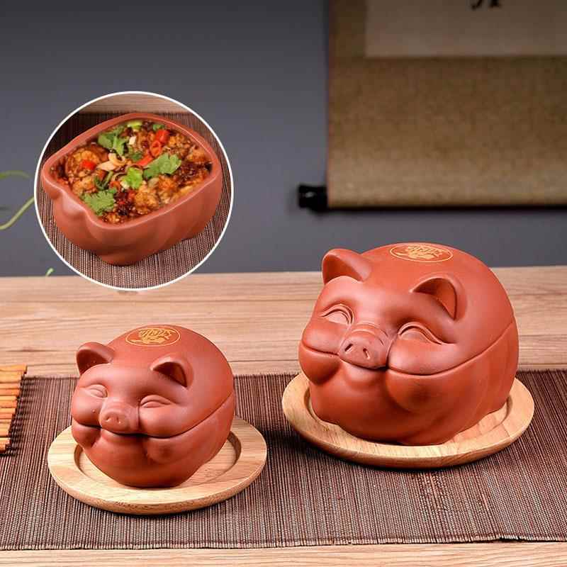 紫砂猪脑花容器炖盅火锅店餐具烧烤猪脑小吃碗烤脑花碗餐厅特色碗
