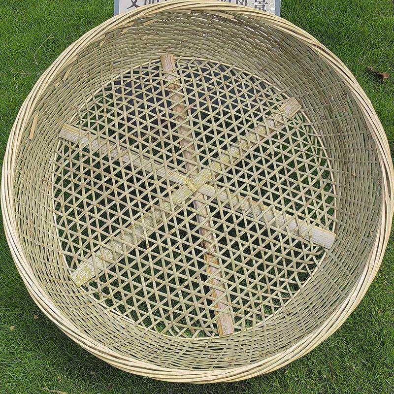 竹编大孔筛子豆腐晾晒鱼肉冬季竹筛子圆晒饼子竹簸箕竹蔑竹制品家