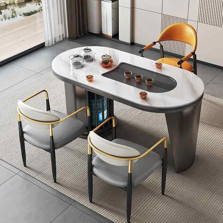 轻奢岩板茶桌椅组合现代简约小户型家用客厅自动泡茶台阳台小茶几