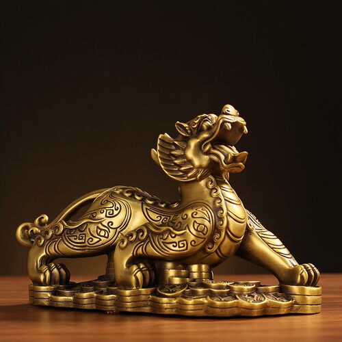 件黄铜貔貅一对家居摆皮丘办公室全客饰BIG厅店铺装品店铺开业