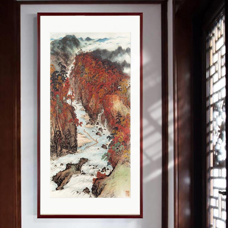 新中式客厅装饰画入户玄关走廊壁画山水国画办公室书房茶室挂画