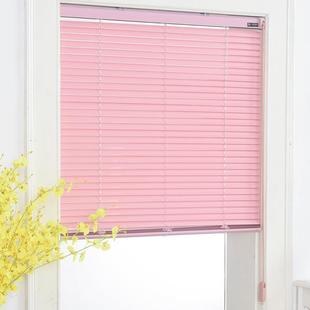 飘窗公室铝百合素色411叶办金窗厕所卫生间百叶窗帘免打孔电动卷