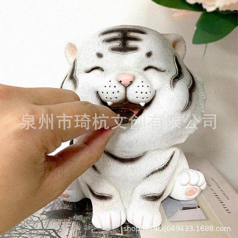 新款直销跨境热款小萌虎只进不出存钱罐摆件过年节日庆生送小孩女