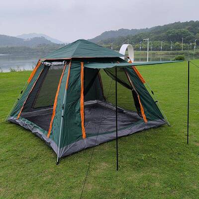 帐篷户外野营银胶折叠全自动3-4人沙滩防晒速开tent厂家通风