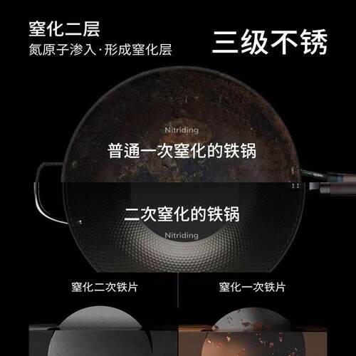 DUMIK中科德马克极铁锅不粘锅老式铁锅炒菜锅家用熟铁无涂层通用