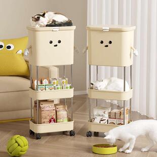 小推车置物架多层带轮猫咪罐头玩具猫粮狗狗零食收纳架宠物用品