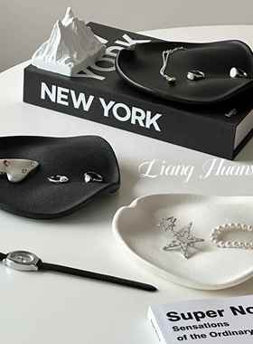 创意设计陶瓷首饰收纳托盘饰品展示架玄关收纳家居软装艺术感摆件