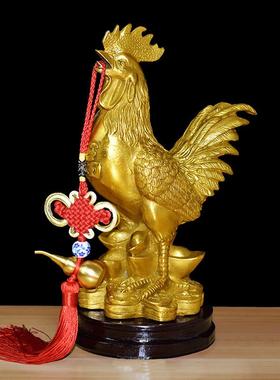 铜公鸡摆件纯黄铜福鸡家用客厅卧室办公室桌面生肖公鸡工艺品摆设