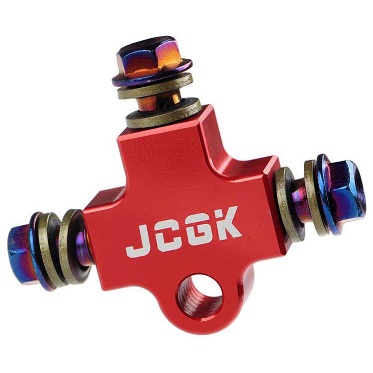 JCGK三通油管支架一出二刹车配件摩托车电动车改装前双碟刹转接码