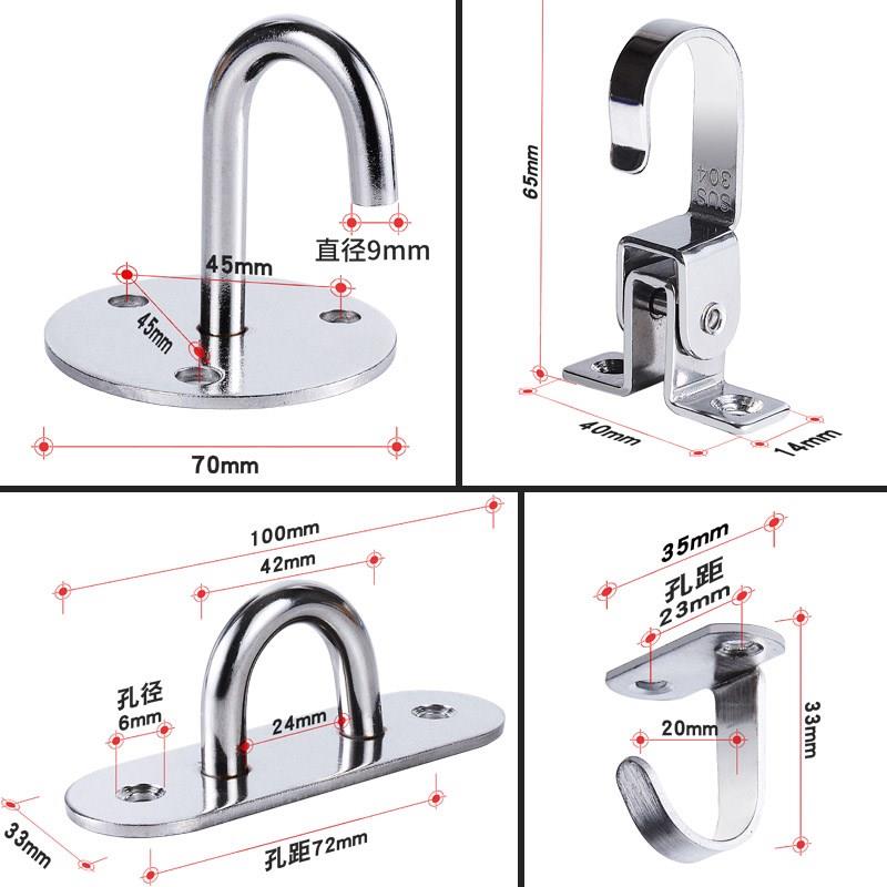 不锈钢吊扇专用挂钩打孔固定单个钩子大全超承重大号小天花板环形