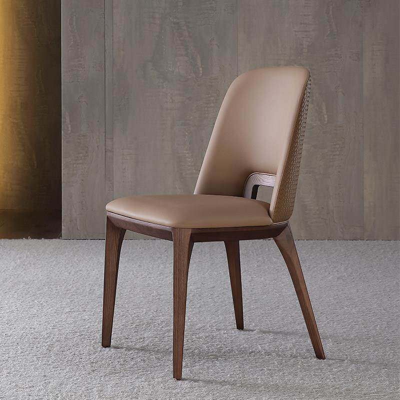 嘎吱沐木/意大利设计师餐椅白蜡木榫卯舒服久坐意式轻奢实木椅子