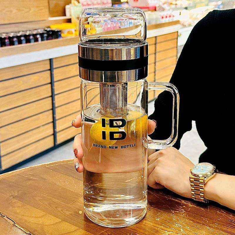 茶水分BF9305大离泡茶杯子2025新款盖士容量高硼硅玻璃杯带男把手