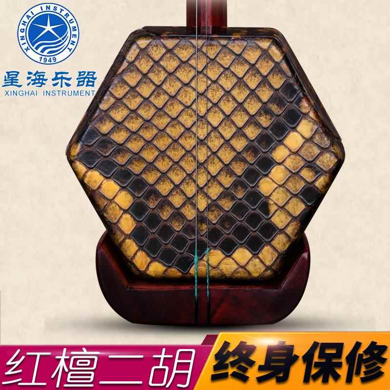 北京星海8723-2红铁木豆二胡乐器专业六方红檀二胡