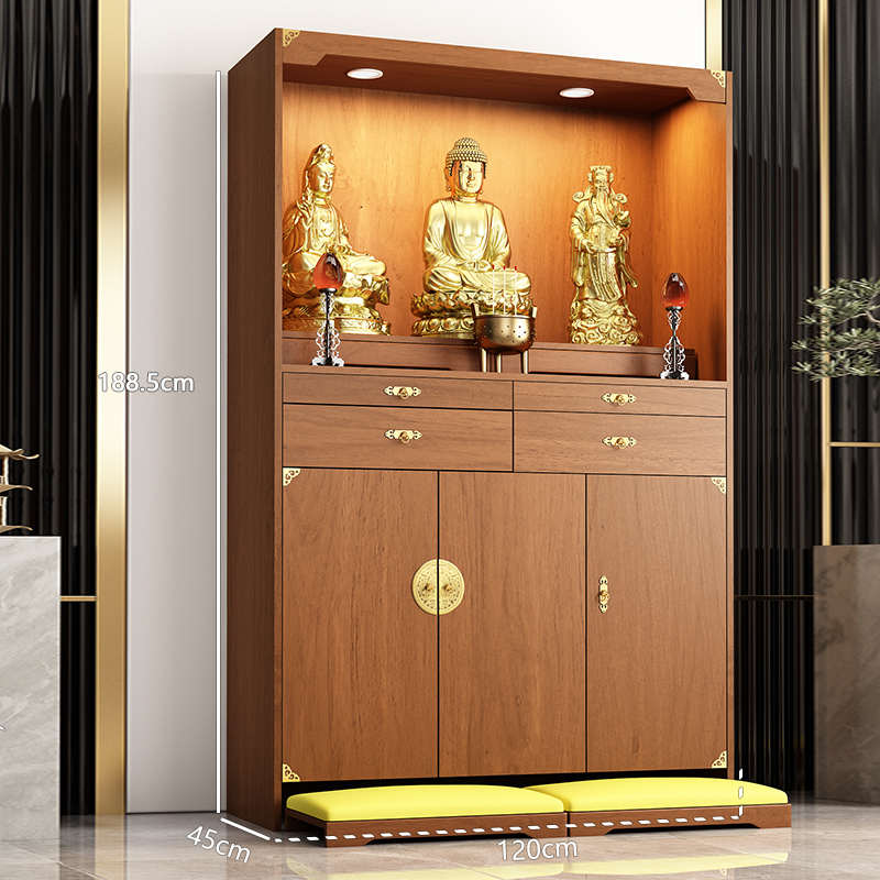 新中式佛龛家用简约现代小型立柜供桌供台佛柜神龛带门带灯柜