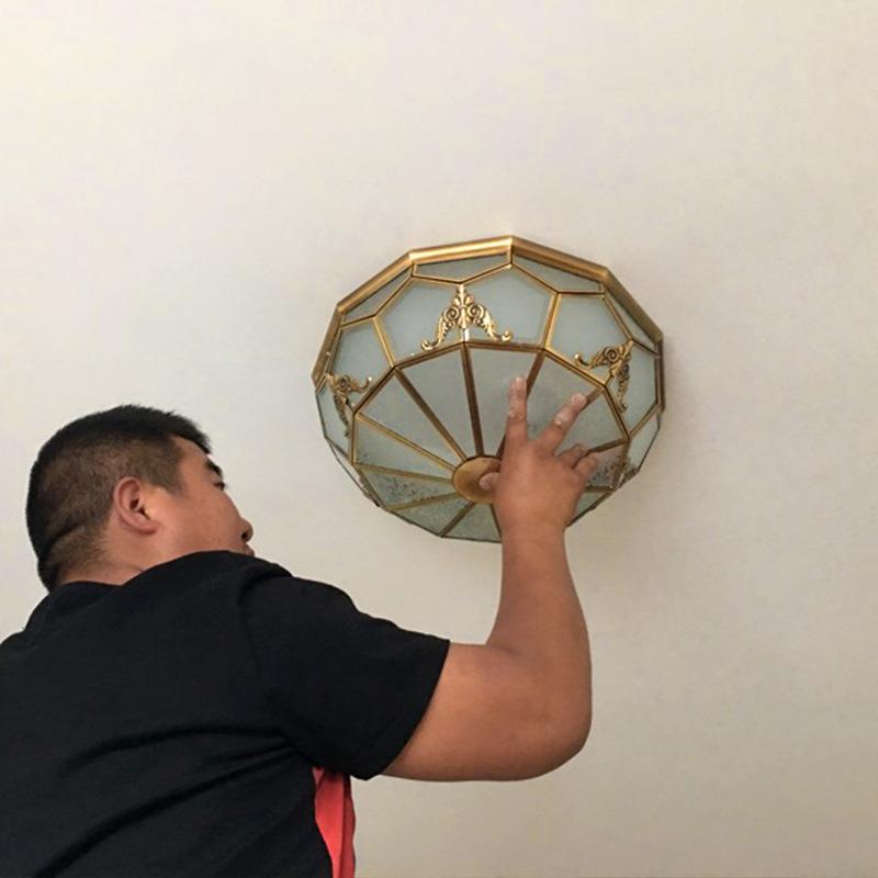 美地中海吸顶灯式复古式儿X3006童房梯卧室客厅楼过道欧led全铜吸