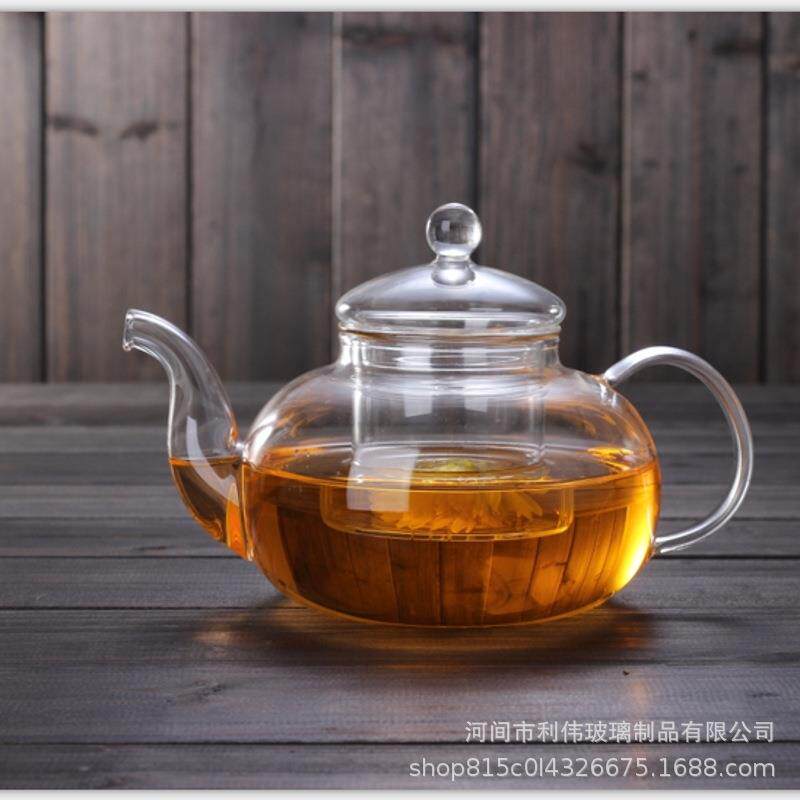 加厚耐热高硼硅玻璃花茶壶透明功夫茶壶花草茶壶养生花茶壶