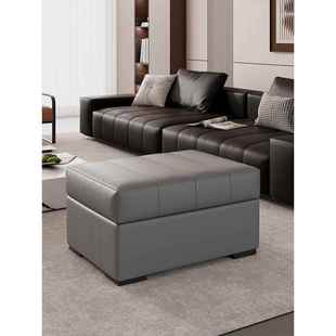 真皮脚踏沙发凳单个可坐墩客厅边放脚贵妃延长拼接储物收纳换鞋 凳