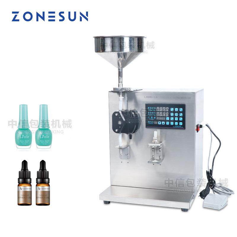ZONESUN 半自动蠕动泵单头膏液灌装机 乳液指甲油唇彩香水罐