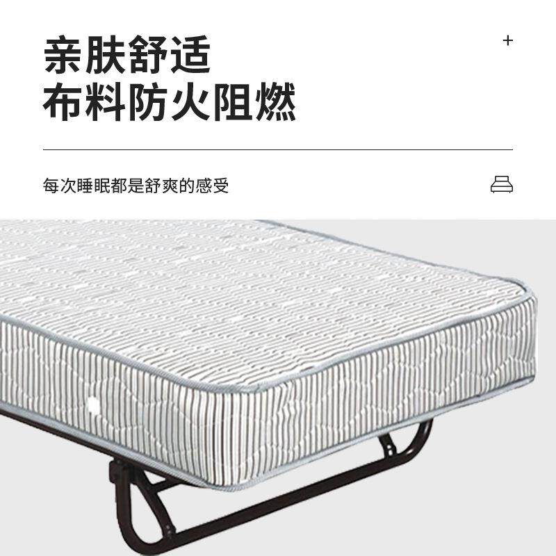 北欧家居酒店床脚可折叠弹簧床垫儿童床公寓床家具铁艺床架美式床