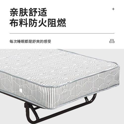 北欧家居酒店床脚可折叠弹簧床垫儿童床公寓床家具铁艺床架美式床