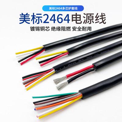 UL2464American电源线22 20 18AWG护套线2 3 4 5多芯护电缆线 镀