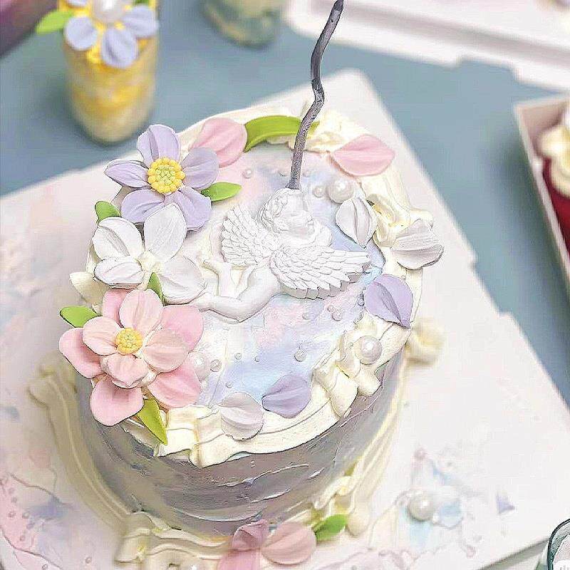 巧克力刮刀花成品情人节蛋糕装饰格桑花小花配件女神生日甜品摆件