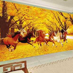 直销新款钻石画满钻新款八骏图十字绣客厅点贴钻钻石绣马到成功点