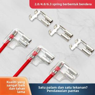 护套接线端子旗形L型627 6.3弯头插簧 2.8A母插簧弯头 4.8 2.8