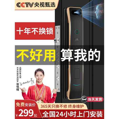 卢克智能门锁密码锁家庭防盗门指纹锁进入木门人脸识别视觉监控