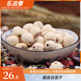 歪妈家正宗洪湖莲子大粒新鲜去芯磨皮白莲子干货无芯250g