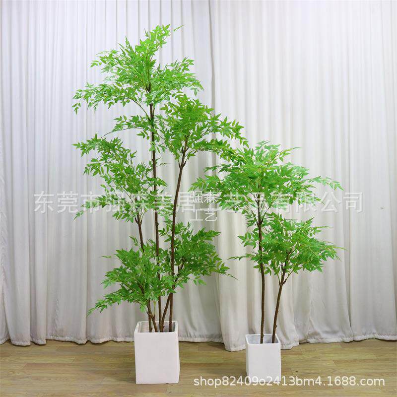南天竹仿真绿植高端轻奢假树植物室内大型装饰花客厅盆栽摆件