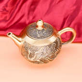摆件纯铜会茶桌龙凤茶壶黄铜山水茶具小礼品销家居龙凤呈祥茶壶