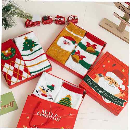 Christmas stocking double velvet Christmas gift box圣诞袜