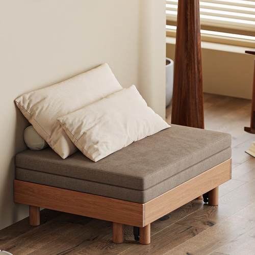 实木抽拉沙发床小户拉多功能YAS两推用人沙发床单榻型榻米折叠伸