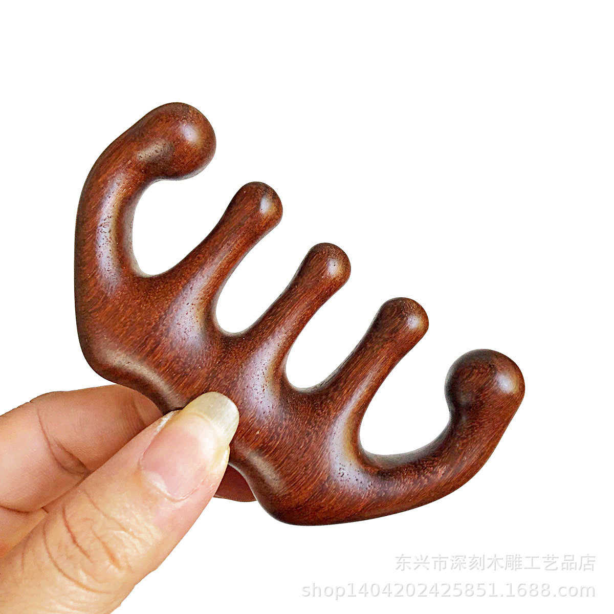 檀木梳子头部按摩梳头皮面部全身疏通经络按摩木梳五齿梳宽齿梳