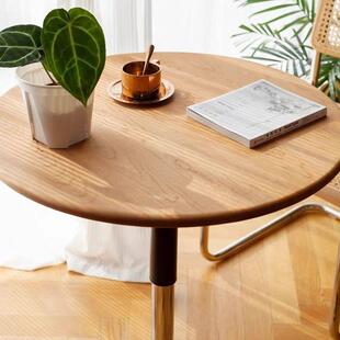 北美樱桃木可移动茶几餐桌升降边几胡桃木小方桌床边实木圆形推车