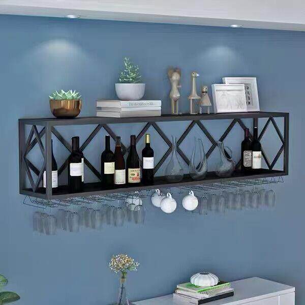 墙上酒架置物架壁挂餐厅厨房客厅吧台装饰酒柜悬挂红酒杯架展示架