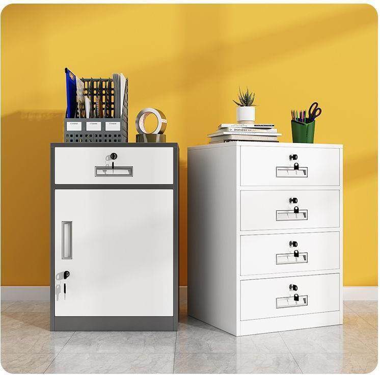 办公室铁皮矮柜文件柜储物柜打印机带锁抽屉资料小型阳台收纳柜子