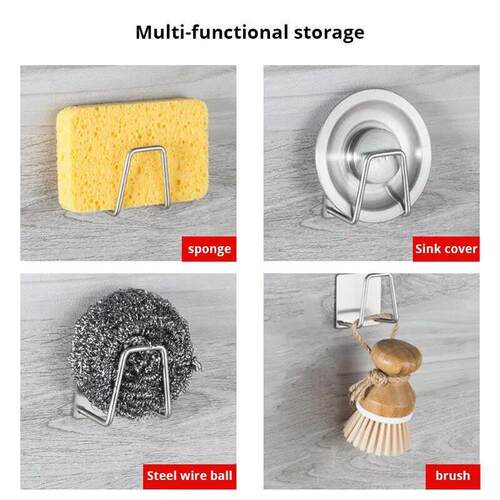 1pc Stainless Steel Sink Sponge Rack For Sponge Steel Wire B